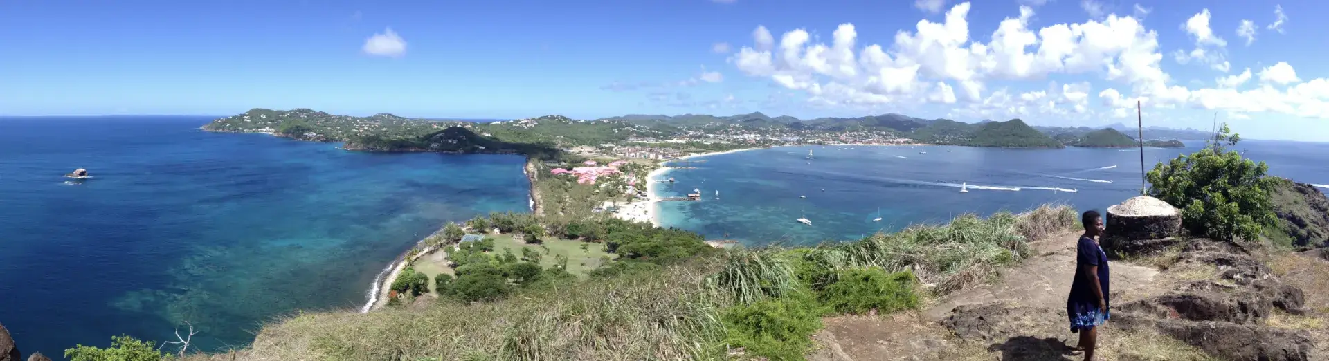 Pigeon Island looking back at St Lucia